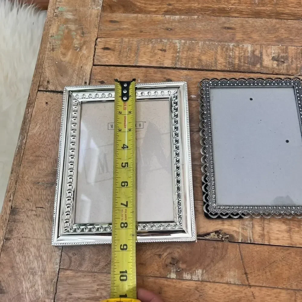 Set Of Two Ornate Silver-Plated Picture Frames 5 x 7